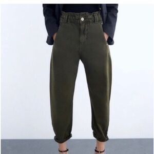 NWT Zara Women’s Dark Green Baggy Fit Pants